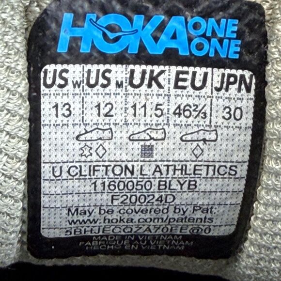 Hoka One One Clifton Shoes Mens Size 12 Gray Mesh Low Top Sneakers 1160050 main image 7